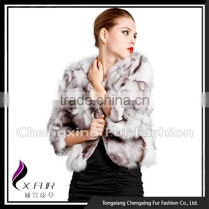 CX-G-A-121E Genuine Fox Fur Fashion Women Winter Jacket thumbnail-5