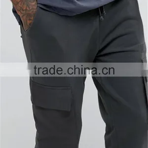 2017 Custom OEM Men Jogger With Woven Cargo Pockets And Taping Fitness Gym Sweatpants thumbnail-4