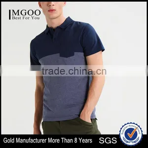 MGOO Hot Sale Plain Dry Fit Polo Shirt Color Block Men Pocket Fitness Polo T Shirt thumbnail-1
