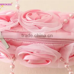 Lovely Children Rose Flower Handbag Pink Kid Designer Handbag Cheap Mini Kid Handbag thumbnail-3