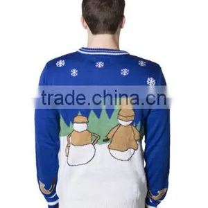Hot Selling Christmas Clothes Men Woolen Sweater Designs Long Sleeve Pullover thumbnail-2