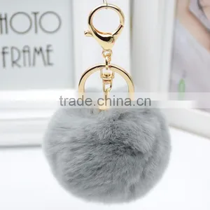 Myfur Rabbit Fur Ball Plush Fur KeyChain POM POM Keychain Tassel Pompom Car Bag Keychain thumbnail-4