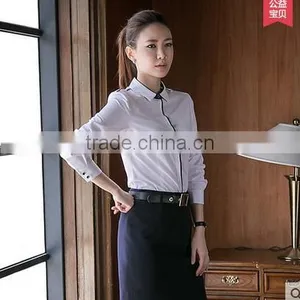 Ladies's Blouses Top Formal Woman Business Office Long Sleeve Slim Shirt thumbnail-1