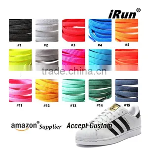 Flat Colored Shoelaces 6mm Plain Flat Tubular Blue Bootlaces All Sizes - Amazon Supplier Provide Free UPC Barcode Service thumbnail-4