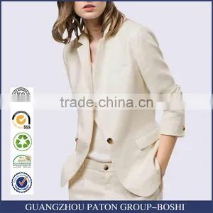 Custom Logo Ladies White Formal Pant Suits thumbnail-1