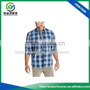 Popular Style Grating Men Casual Long Shirts / Dress Shirt in Blue thumbnail-1