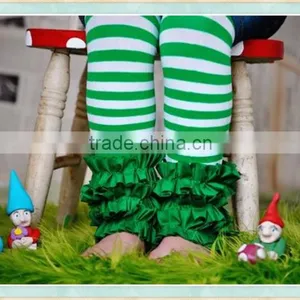 Christmas Green and White Stripe Icing Ruffle Boutique Pants Sew Sassy Icing Legging Triple Ruffle Icing Pants Girls thumbnail-1