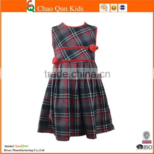 New Children Autumn Winter Girls Vest Wool Dress Baby Kids Frocks Design thumbnail-1