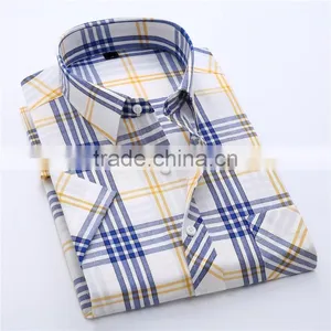 Lattice Cotton Short Sleeve Shirt Business thumbnail-2