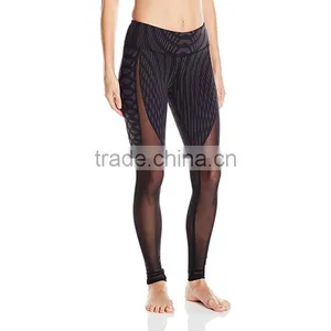 High Quality Custom Quick Dry Fitness Yoga Leggings With Mesh Panel thumbnail-1