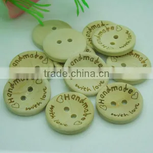 20mm Handmade With Love Craft Scrapbooking Sewing Wooden Buttons thumbnail-2