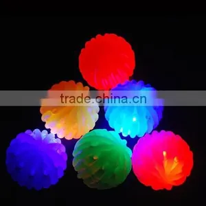 Hot Selling Honey Comb Flashing Colorful Rubber Bounce Ball With Flashing Led Light thumbnail-1