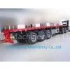 Sinotruk Flat Bed 3 Axles Semi Trailer Trucks in Red for Unloading thumbnail-1
