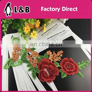 B-017 Collars Lace Designs in Stock Floral Embroideried Neck Lace Polyester in Pair Collar Lace thumbnail-1