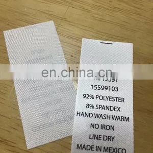 Custom Fabric Printed Satin Care Labels for Clothing Satin thumbnail-5