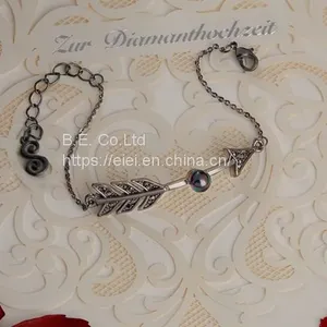 Charms Bracelet Footprints Stainless Steel Chain Bracelet Weeding Jewelry thumbnail-1
