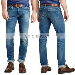 Diznew Wholesale Zipper Fly 98% Cotton Fabric Jeans Trousers Plain Mens Selvedge Denim Jeans thumbnail-1