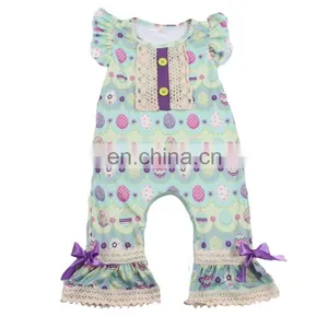 Newest Fluffy Sleeve 100% Cotton Romper Baby Clothes Girl Romper thumbnail-1