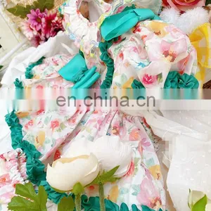 Summer Lolita Spanish Princess Dress Lace Stitching Print Girls Ball Gown Vintage Birthday Easter Party Dress For Girl thumbnail-3