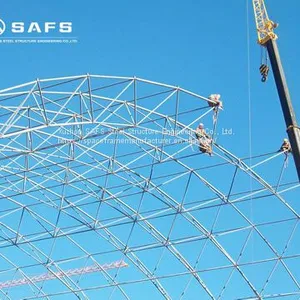 Large Span Design Space Frame Steel Structural Arch Roof Design Coal Storage Shed thumbnail-5