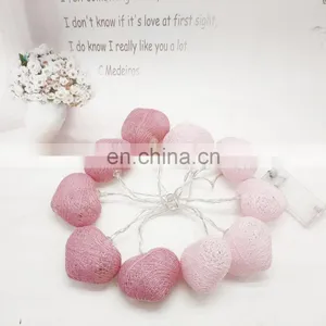 Heart Cotton Ball String Lights Fairy Lights Wedding Party Decor Lamp thumbnail-4
