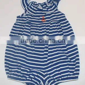 2014wholsale Cotton Fabric Royal Blue White Stripe Infant Bubbles 12m Kellys Kids thumbnail-1