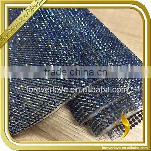 Wholesale Blue Hot Fix Rhinestone Crystal Trimming Mesh FRM-235 thumbnail-1
