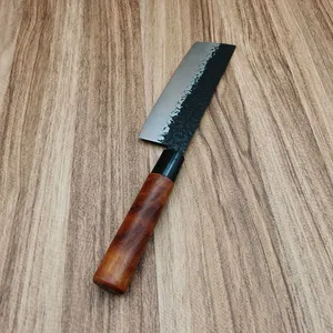 7 Inch 3 Layers Forged High Carbon Stainless Steel Japanese Cleaver Chef Kitchen Knife thumbnail-2