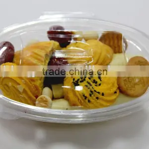 Disposable Clamshell Food Package Box, PET Cookie Container, Clear Plastic Package Box thumbnail-1