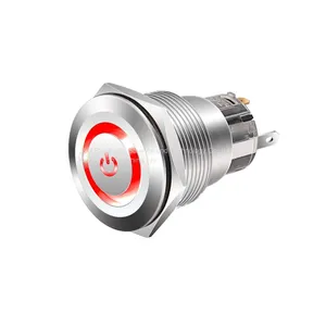 J&V 22MM White Wave Metal Switch Button thumbnail-1