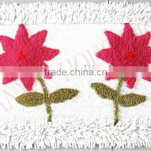 Floral Design Bath Mats Cotton Chenille Bath Mat thumbnail-1