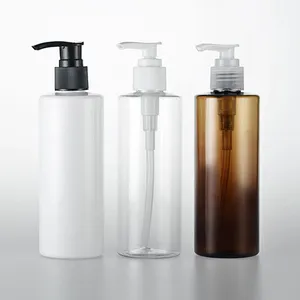Wholesale Empty 250ml 350ml Flat Shoulder Shampoo Shower Gel Liquid Soap Body Lotion Pump Bottle in Stock thumbnail-1