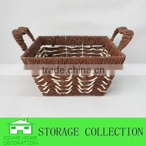 Square Shape Paper Rope Handmade Basket thumbnail-1
