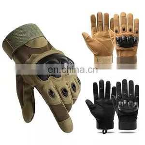 Luvas táticas de combate para o inverno com dedos inteiros e nós duros, com tela sensível ao toque, personalizadas para esportes de motocicleta ao ar livre thumbnail-1