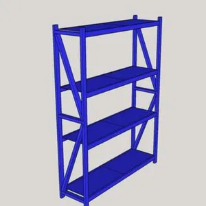 Industrial 4 Layers Metal Warehouse Storage Steel Long Span Rack With Medium Beam Duty Shelf thumbnail-2