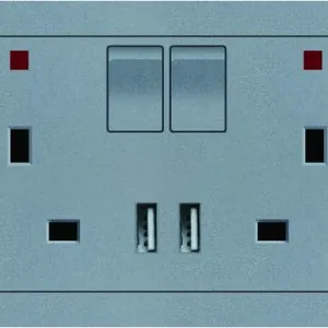 UK Standard Socket With 2.1A USB Outlet Type C thumbnail-1