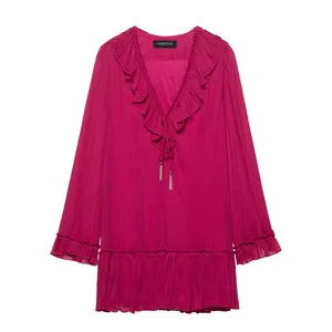 2025 Spring New Women's Printed Slimming and Slimming Casual Lace Style Dress thumbnail-1