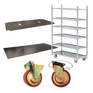 Danish Metal Steel Greenhouse Flower Transport Trolleys Hot DIP Galvanized Plant Shipping Trolley thumbnail-4