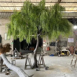 Commercial Grade Artificial Salix Tree Custom Size - Windproof Fake Willow for Landscaping Project, Fire Retardant & ECO thumbnail-3