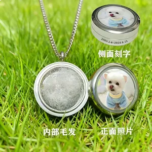 Custom Engraved Pet ID Pendant Necklace in Hypoallergenic Titanium thumbnail-4