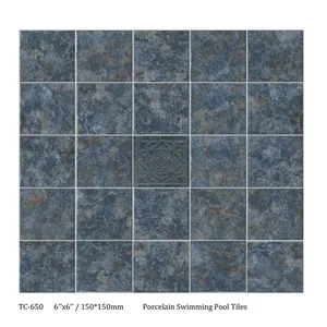 Luxury 6x6 / 150x150mm Porcelain Swimming Pool Tiles | Italian Quality thumbnail-2