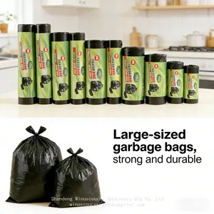 Large Size HDPE Garbage Bags Household Portable Disposable Trash Bag thumbnail-3