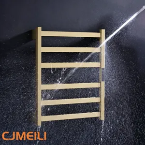 Bathroom Electric Heated Towel Rack, Towel Warmer for Bathroom, Wall Mounted Stainless Steel,Brushed Gold thumbnail-4