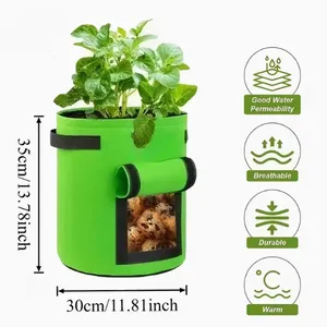 Premium Eco-friendly Nonwoven Fabric Potato Grow Bags With Reinforced Handles Large Capacity Garden Pots thumbnail-1