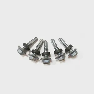 White Zinc Plated Roof Screws Wafer Head for Industrial Construction Stainless Steel 410 No Snapping Fast Drilling thumbnail-1