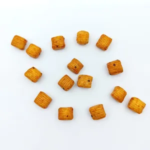 Healthy Non-fried Ridged Mini Rice Cracker Cubes With Spicy Seasoning for Private Label OEM Snack Suppliers thumbnail-2
