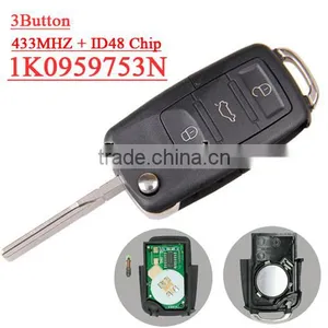 High Quality 1K0 959 753 N 3 Button Flip Remote Key With 433MHZ for vw thumbnail-1