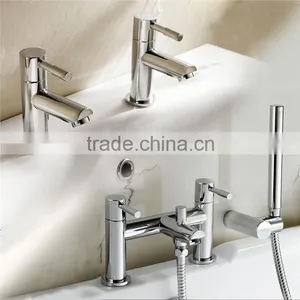 BATHROOM CHROME BASIN SINK MIXER BATH SHOWER TAPS thumbnail-1