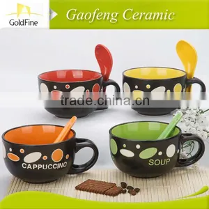 Hand Painted Coffee Mugs for Hot Sale, Round Shape Bowl thumbnail-1