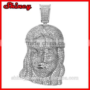 925 Sterling Silver Micro Paving AAA Cubic Zirconia Luxury Hip Hop Rhodium Plating Bing Jesus Pendant thumbnail-1
